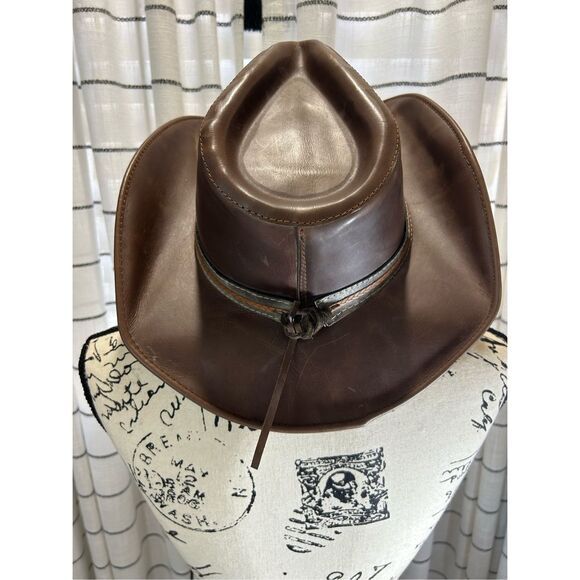 Bullhide Leather Cowboy Hat Size Medium - Picture 4 of 8